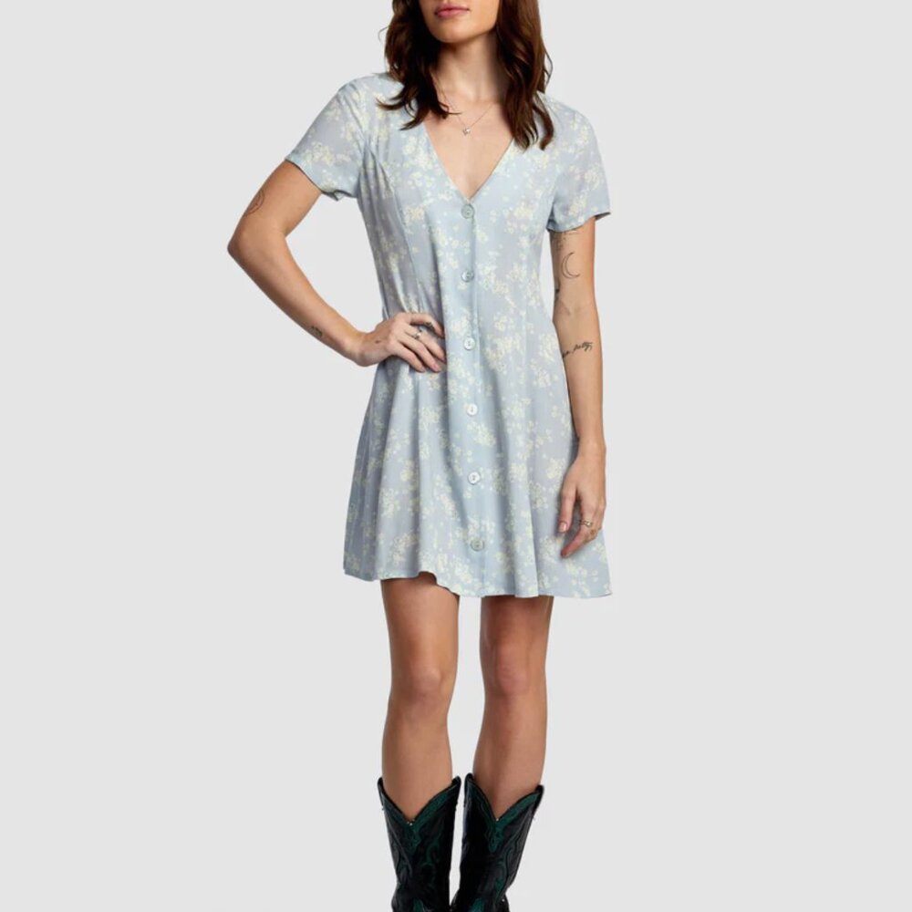 RVCA Understated Flared Dress - Size Small, Shore Floral - NWT